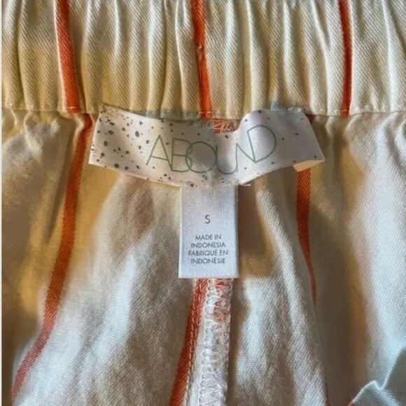 Abound Womens Striped Elastic Waist Shorts S White & Orange Cotton/Rayon Blend - Picture 3 of 6